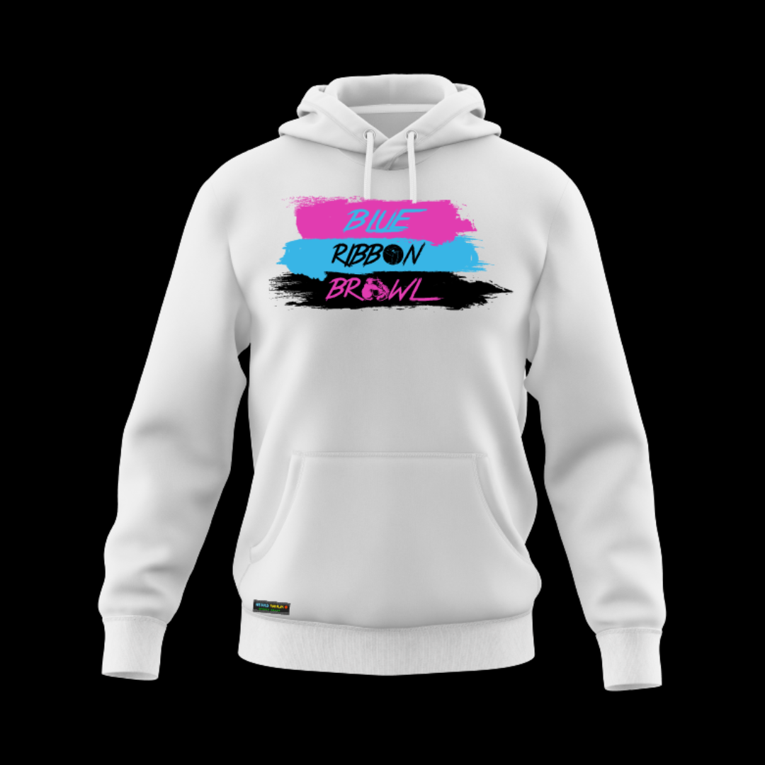 BRB White Hoodie Pink Blue Logo
